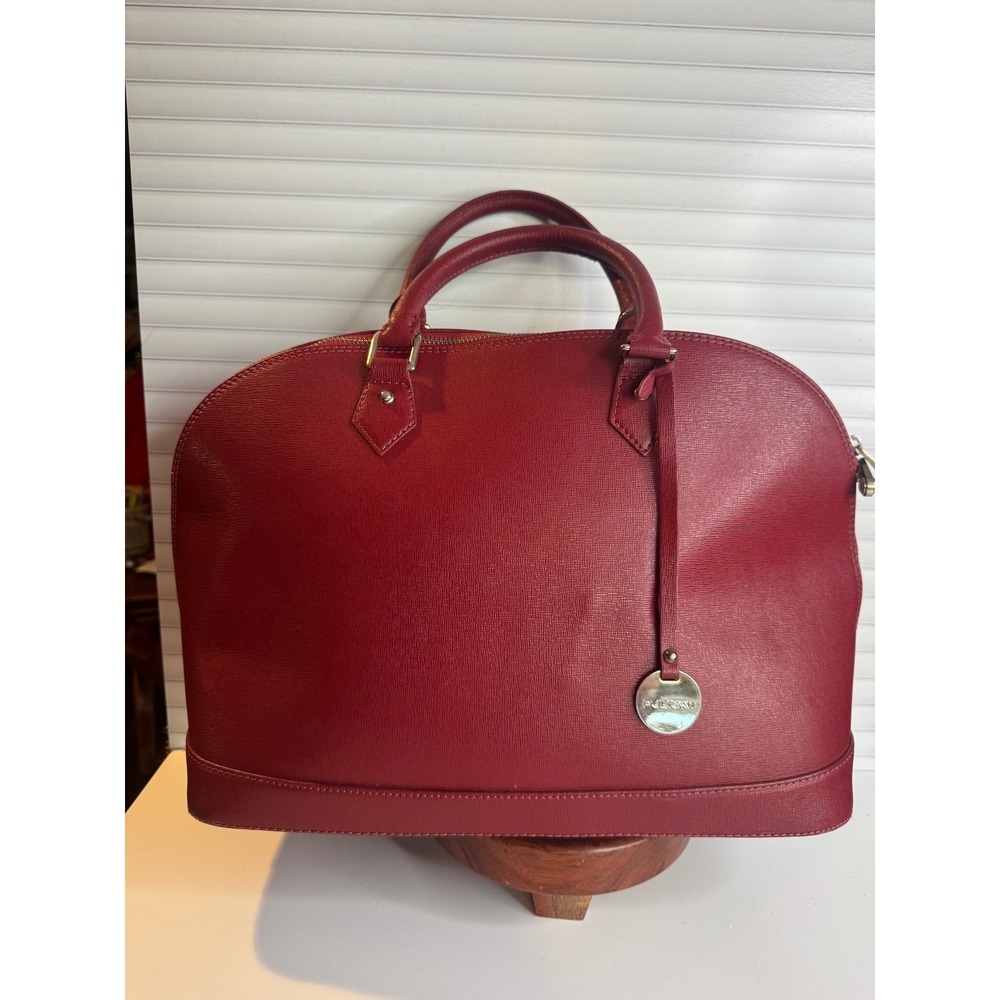 Pulicati Genuine Leather Satchel Red Structured Handbag Made in Italy‎
